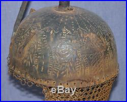 Antique or Vintage Persian Engraved Kulah Khula Khud Iron Helmet