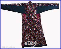 Antique orient Uzbek Teke Turkmen women's silk Embroidered coat chyrpy Mantel -A