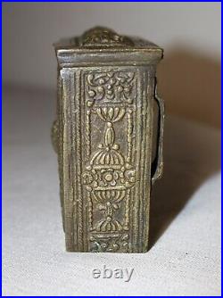 Antique ornate Ottoman brass gun powder ammo palaska cartridge belt box holder