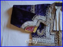 Antique ottoman embroidered silk velvet vest