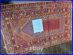 Antique prayer rug middle eastern vibrant colors