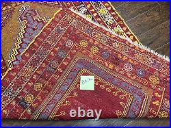 Antique prayer rug middle eastern vibrant colors