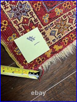 Antique prayer rug middle eastern vibrant colors