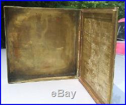 Antique repro Persian Brass jewelry / cigar Box hand embossed oriental pattern