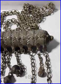 Antique yemeni Handmade yemen Bedouin high grade silver, necklace 161 gram