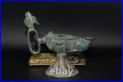 Authentic Ancient Great Seljuk Period Islamic Bronze Lamp Circa 11th Century AD