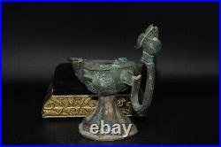 Authentic Ancient Great Seljuk Period Islamic Bronze Lamp Circa 11th Century AD