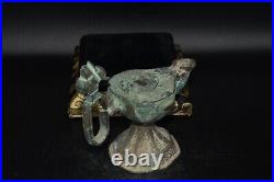 Authentic Ancient Great Seljuk Period Islamic Bronze Lamp Circa 11th Century AD