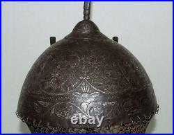 Authentic Antique Islamic Mughal Indo Persian Helmet to sword Talwar Shamshir