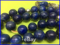 BEAUTIFUL OLD REAL natural lapis lazuli Islamic Prayer Beads 33 Silver Tassel