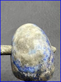 Bactria King Intaglio Stamp Bead, lapis Lazuli Signet Merchandise Seal Bead