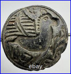 Bactrian Chloride Stone Seal, double Side Carved Pegasus Bull Intaglio Amulet