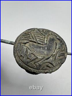 Bactrian Chloride Stone Seal, double Side Carved Pegasus Bull Intaglio Amulet