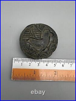 Bactrian Chloride Stone Seal, double Side Carved Pegasus Bull Intaglio Amulet