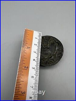 Bactrian Chloride Stone Seal, double Side Carved Pegasus Bull Intaglio Amulet