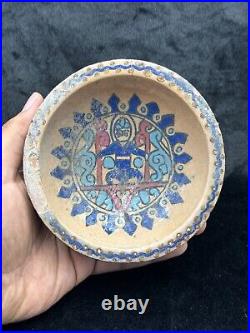 Beautiful Ancient Genuine Intact Islamic Kashan Ceramic Bowl 13th century AD