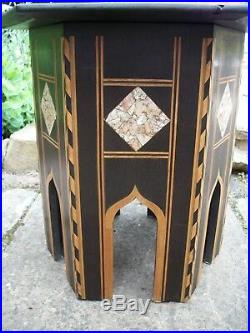 Beautiful Antique Hexagonal Islamic Wooden Inlaid Side Table