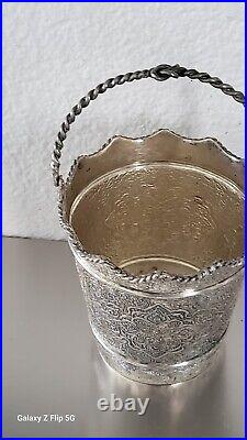 Beautiful Middle Eastern Solid Silver Medium Ice Bucket By Zoofan