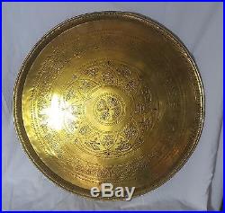 Beautiful Vintage Large Brass Middle Eastern Tray
