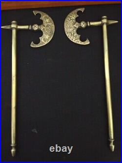 Brass Axe 2 Pcs Ornamental, Ottoman Turkish Antique Style Wall Home Office Decor