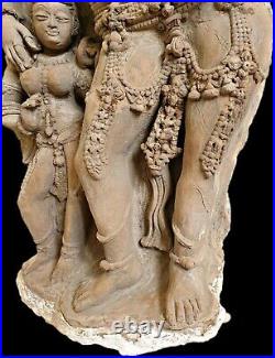 Circa Near Eastern Hindushahi Terracotta Sculpture Of A Female Dancer 62cmm