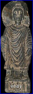 Circa Near Eastern Pakistan Gandhara Stone Statue, Standing Buddha Large++ 42cmm