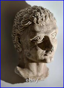 Circa Near Eastern Roman Egyptian Stucco Head Of A Emperor Beautifully Carved