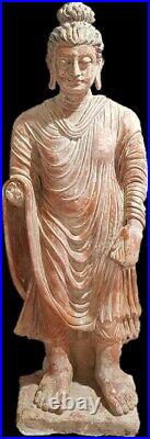 Circa Near Eastern Terracotta Buddha Standing Figure Life Size Museum Quality+++