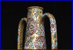 Clement Massier Iznik Cuerda Seca Islamic / Persian Amphora Vase c. 1890