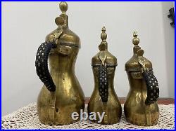 Coffee Dallah Pot Brass Antique Middle Islamic Arabic Eastern Vintage Tea Set