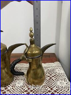 Coffee Dallah Pot Brass Antique Middle Islamic Arabic Eastern Vintage Tea Set