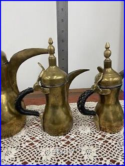 Coffee Dallah Pot Brass Antique Middle Islamic Arabic Eastern Vintage Tea Set