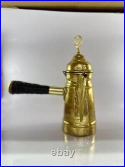 Dallah Islamic Vintage Brass Arabic Coffee Syria Design Handmade Copper Carved