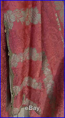 Early 19th Century Turkish Ottoman Empire Rose Pink Gold Metal Brocade Coat Robe