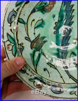 Early Antique Iznik Ottoman Middle Eastern Islamic Art Bowl Dish