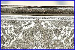 Early Persian Islamic Silver Tray with Dragons + 22 Paradise birds solid silver