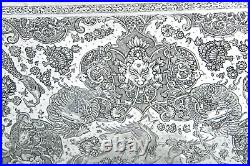 Early Persian Islamic Silver Tray with Dragons + 22 Paradise birds solid silver