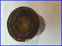 Eastern Vase Decorated Inlay Arabic Script & Floral 1900 Silver & Copper Antique