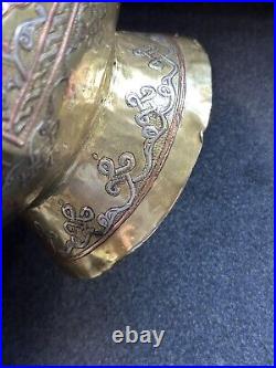 Egyptian Cairoware Damascusware, Silver Inlaid