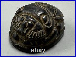 Egyptian Stone Scarab With Inscriptions Seal Amulet Bead