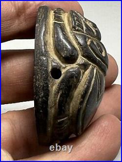 Egyptian Stone Scarab With Inscriptions Seal Amulet Bead