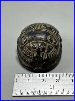 Egyptian Stone Scarab With Inscriptions Seal Amulet Bead