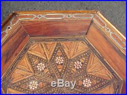 Excellent large 25 high antique Islamic Syrian inlaid lamp table, fine example