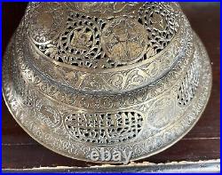 Exceptional Rare Antique Pierced Brass Incense Bowl, Persian, Early 19th Century