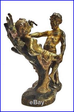 Exquisite Antique Signed NAM GREB Franz Bergman Erotic Nymph Vienna Bronze