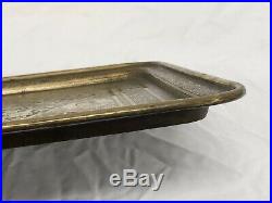 Extremely Fine Antique Islamic Qajar Middle Eastern Hand Chased Brass Tray