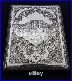 Extremely Fine Antique Persian Islamic Solid Silver Signed Cigarette Case 151g