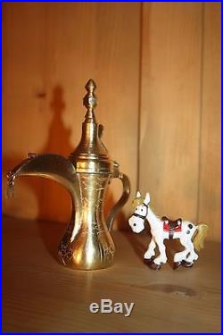 Extremely rare ornaments Antique Dallah Coffee Pot Middle East Bedouin Brass