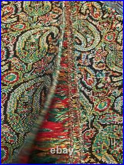 FAB! Antique Persian Handwoven Silk Termeh Multicolor Paisley Tapestry