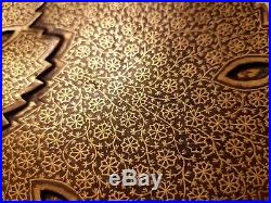 FINE ANTIQUE QAJAR ISLAMIC MUGHAL INDIAN KOFTGARI GOLD INLAID STEEL PLATE C1800s